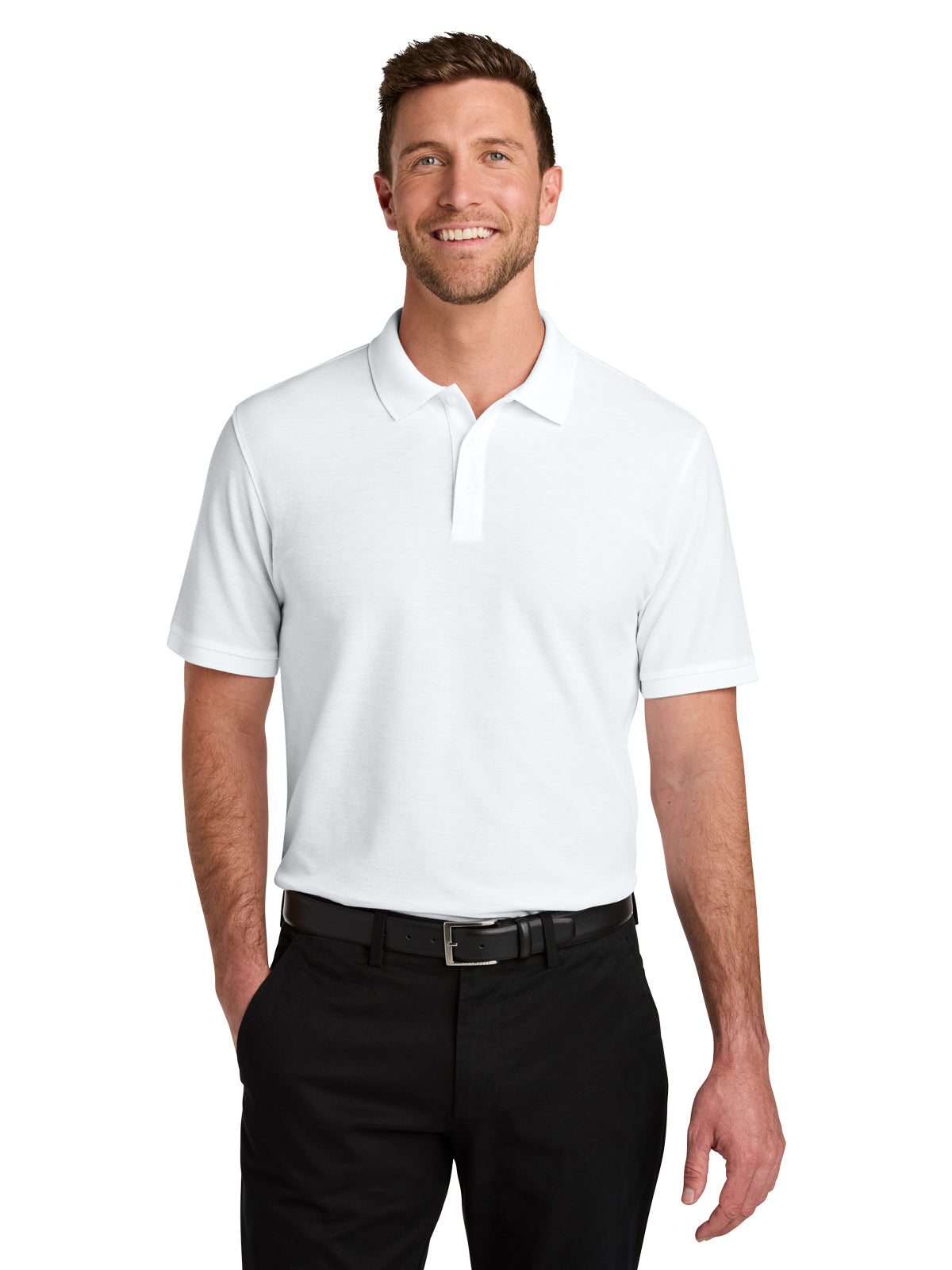 Men's Pocketless Wearever Signature Polo - K200 - White