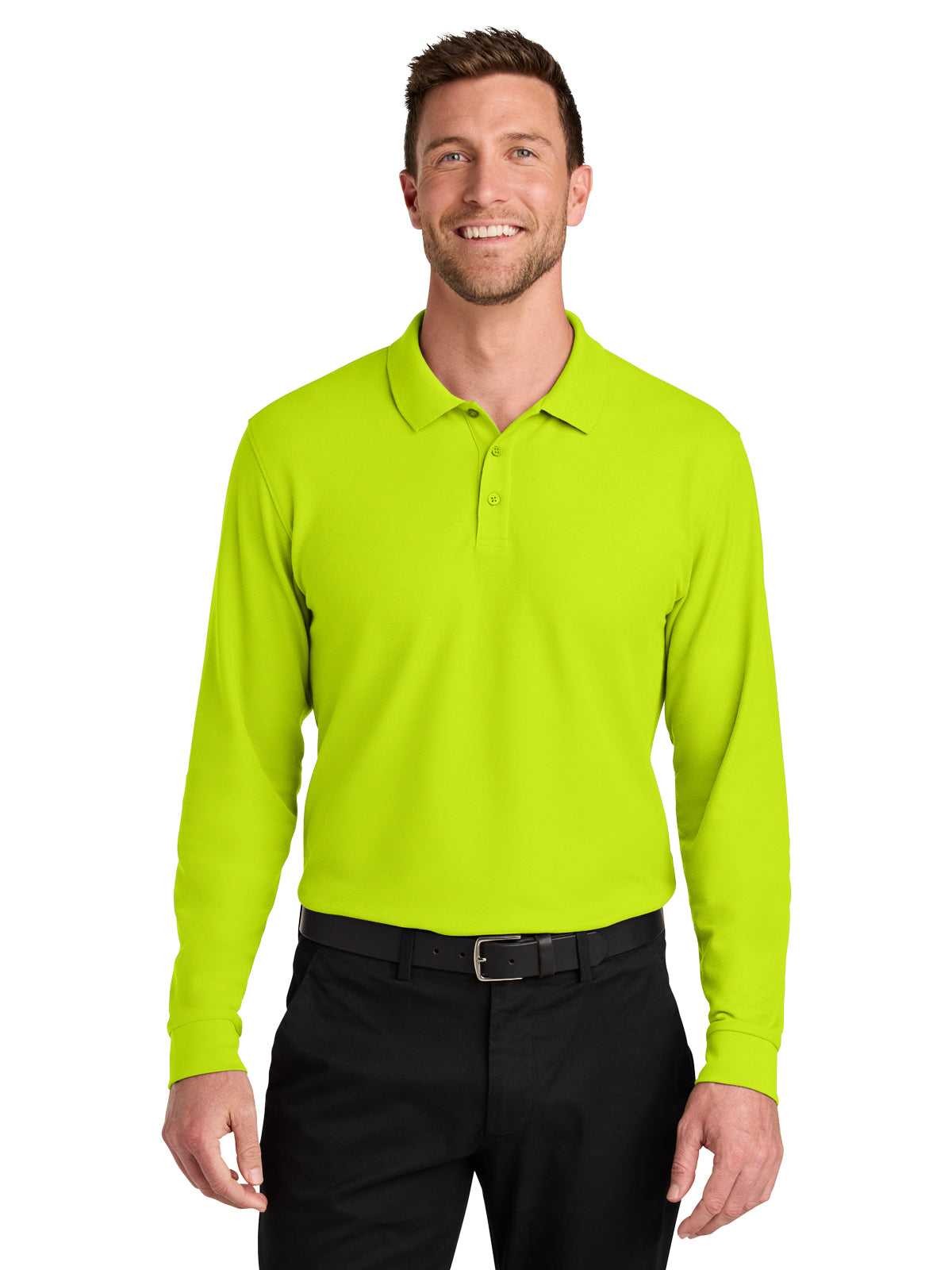 Men's Wearever Signature Pique Long Sleeve Polo - K200LS - Neon Yellow