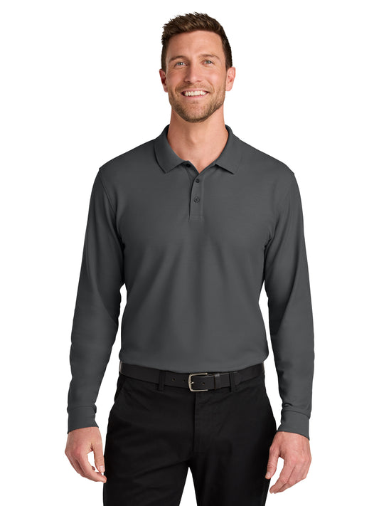Men's Wearever Signature Pique Long Sleeve Polo - K200LS - Storm Grey