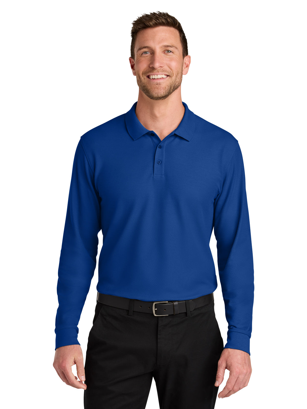 Men's Wearever Signature Pique Long Sleeve Polo - K200LS - True Royal