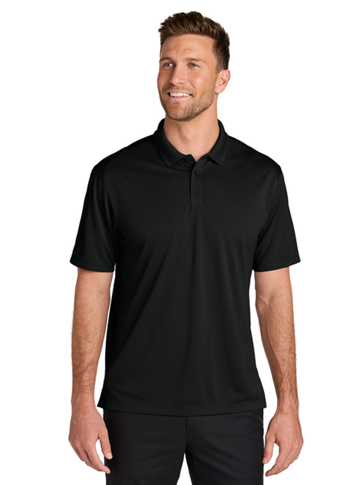 Men's Pocketless Moisture Wicking Polo - K240 - Deep Black