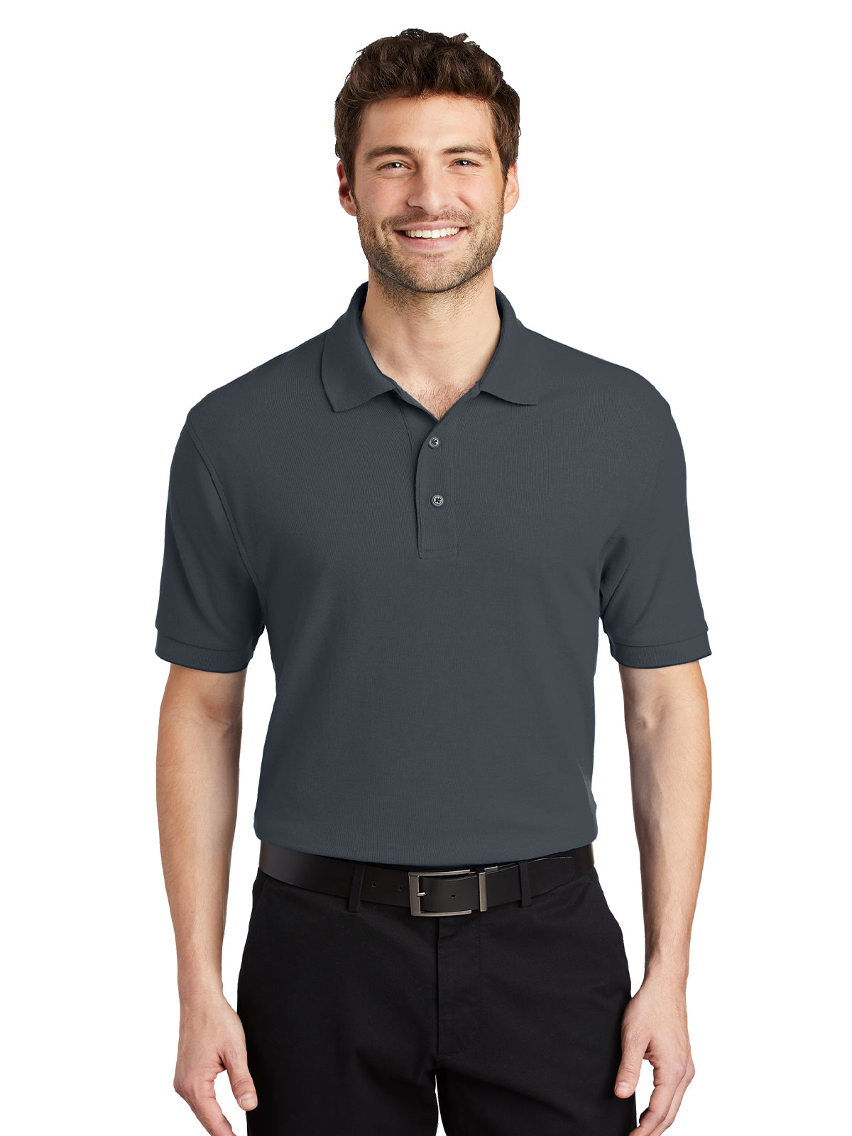 Men's Stretch Pique Polo - K500 - Steel Grey