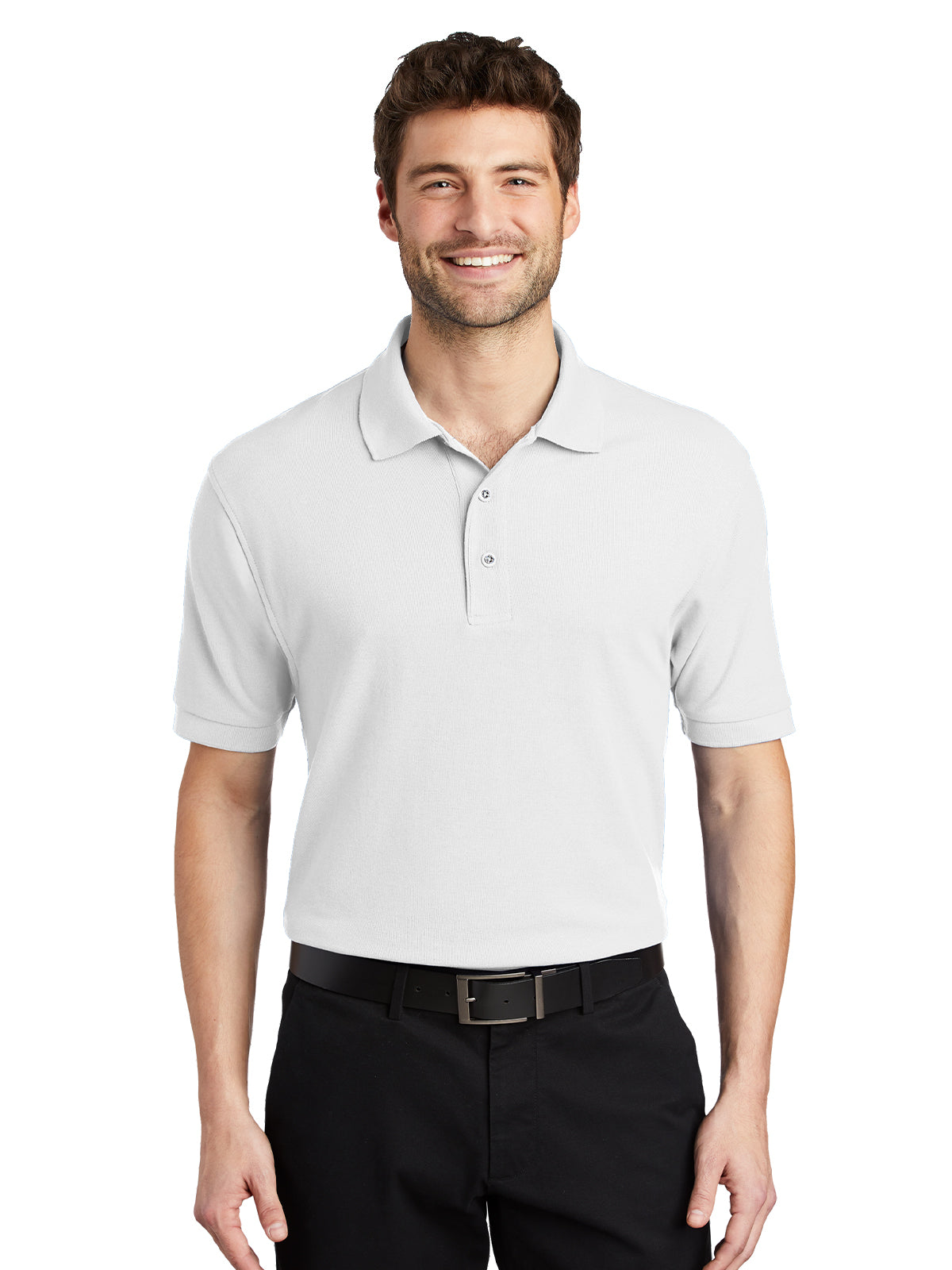 Men's Stretch Pique Polo - K500 - White