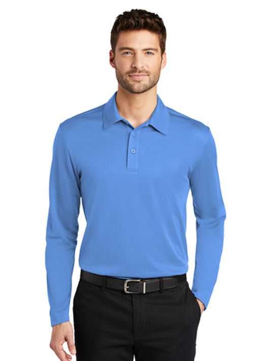 Men's Pocketless Performance Long Sleeve Polo