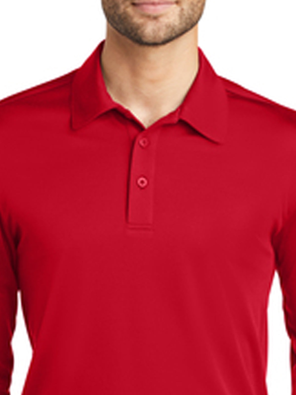 Men's Pocketless Performance Long Sleeve Polo