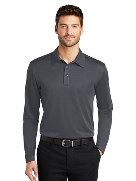 Men's Pocketless Performance Long Sleeve Polo