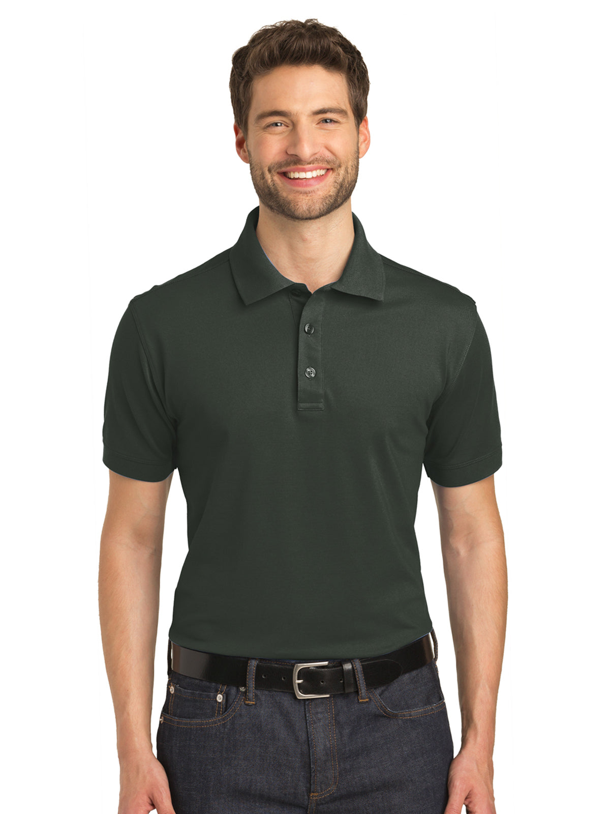 Men's Stretch Pique Polo - K555 - Grey Smoke