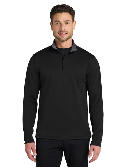 Men's Silk Touch Performance 1/4-Zip Sweatshirt - K584 - Black/ Steel Grey