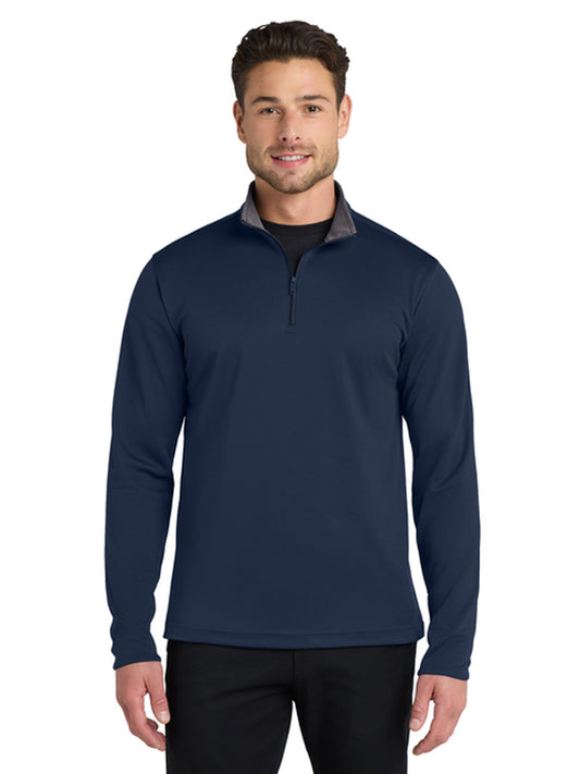 Men's Silk Touch Performance 1/4-Zip Sweatshirt - K584 - Navy/ Steel Grey