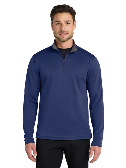 Men's Silk Touch Performance 1/4-Zip Sweatshirt - K584 - Royal/ Steel Grey