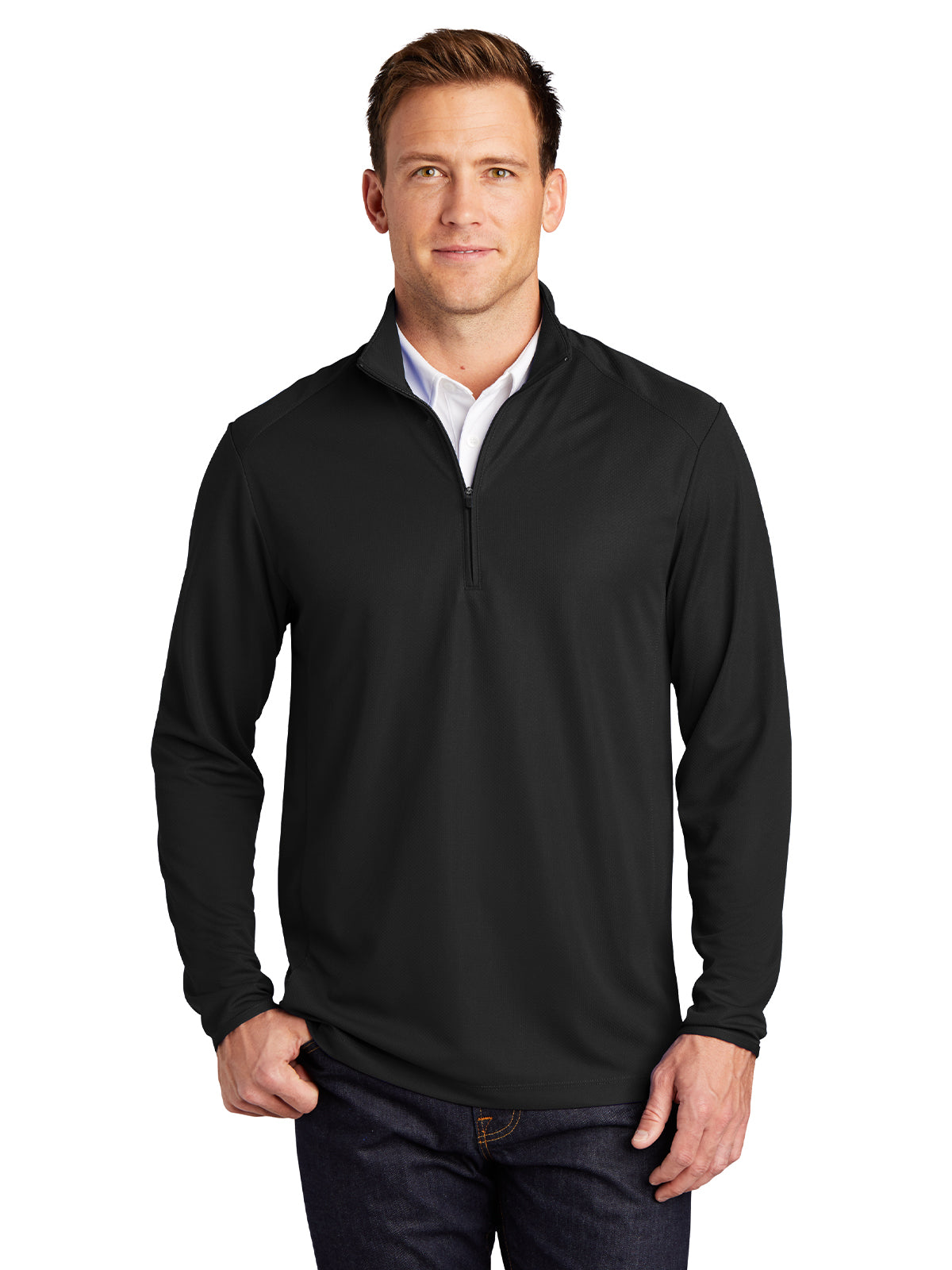 Men's Pinpoint Mesh Half-Zip Pullover