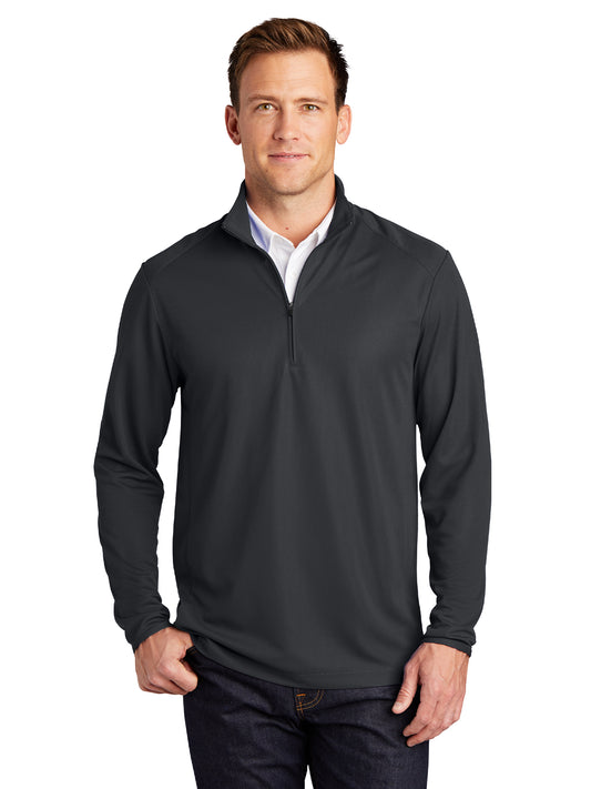 Men's Pinpoint Mesh Half-Zip Pullover - K806 - Battleship Grey
