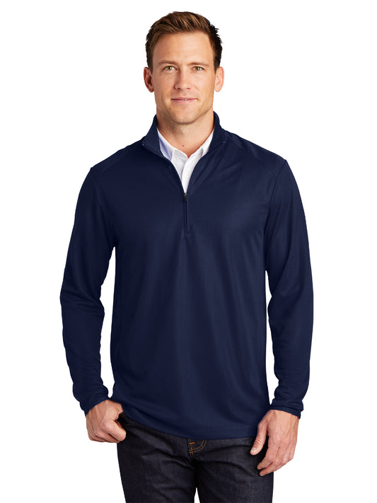 Men's Pinpoint Mesh Half-Zip Pullover - K806 - True Navy