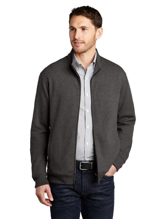 Men's Full Zip Jacket - K809 - Charcoal Heather/Medium Heather Grey