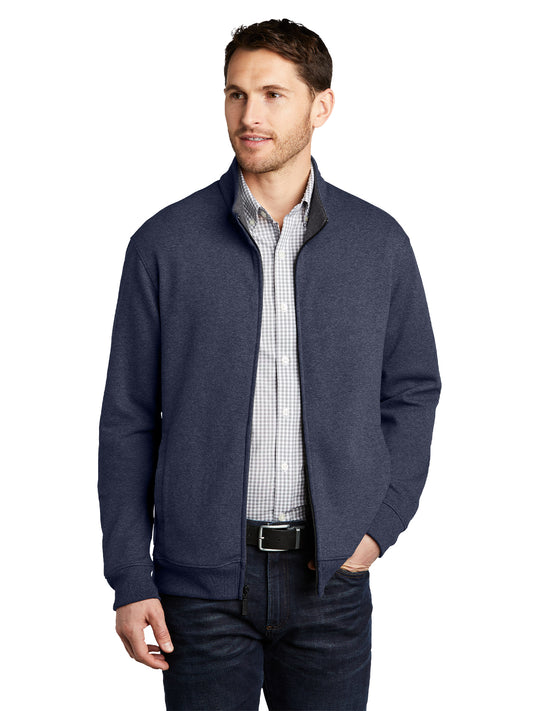 Men's Full Zip Jacket - K809 - Estate Blue Heather/Charcoal Heather