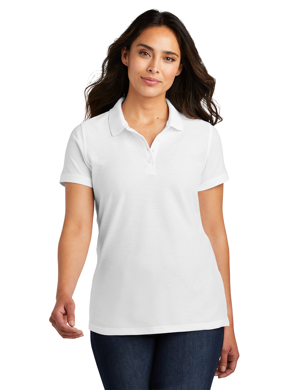 Women's Classic Pique Polo Shirt - L100 - White