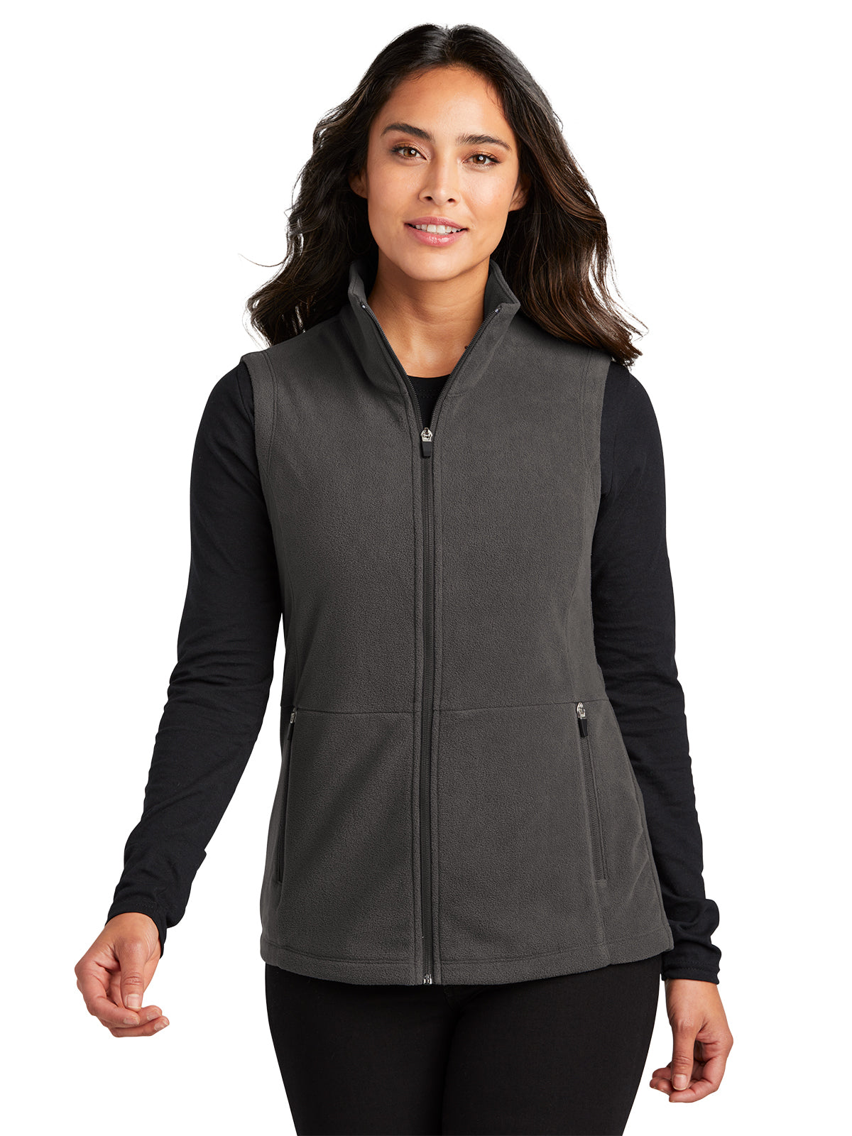 Women's Microfleece Vest - L152 - Pewter