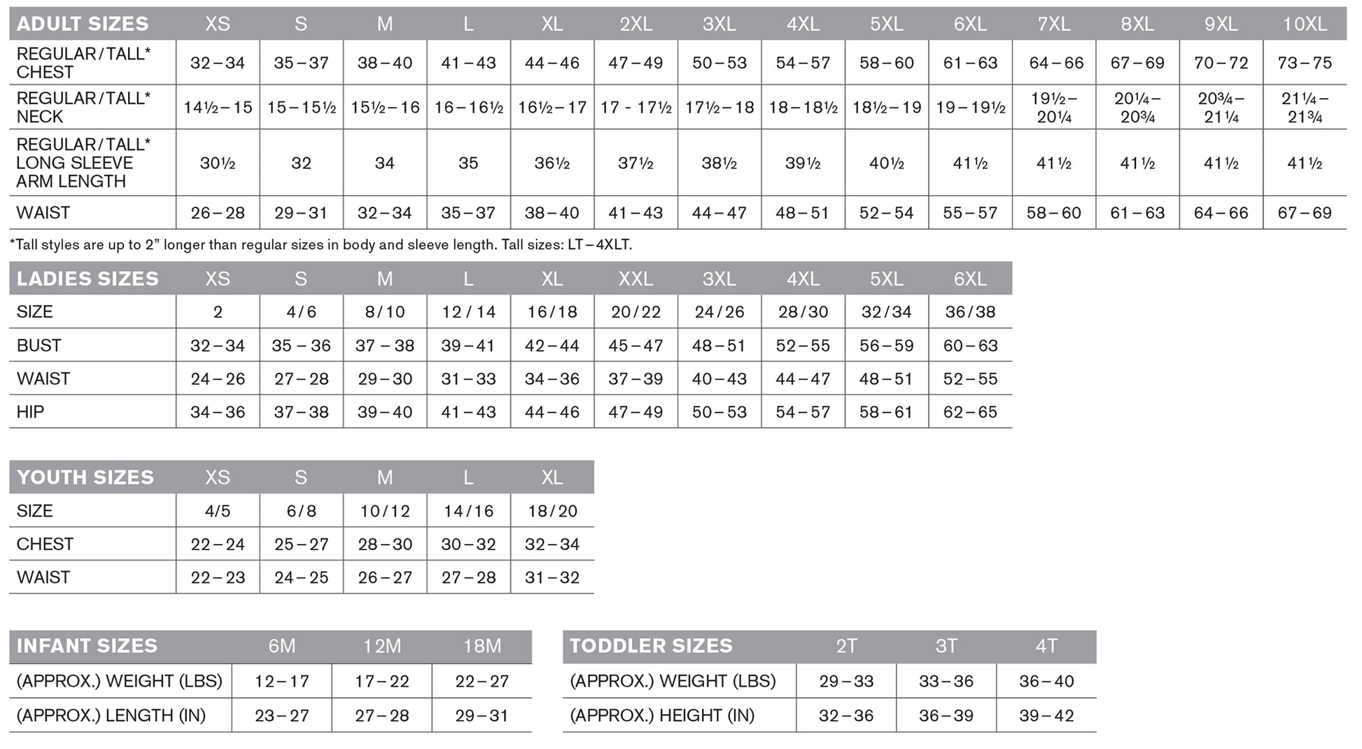 SIZECHART