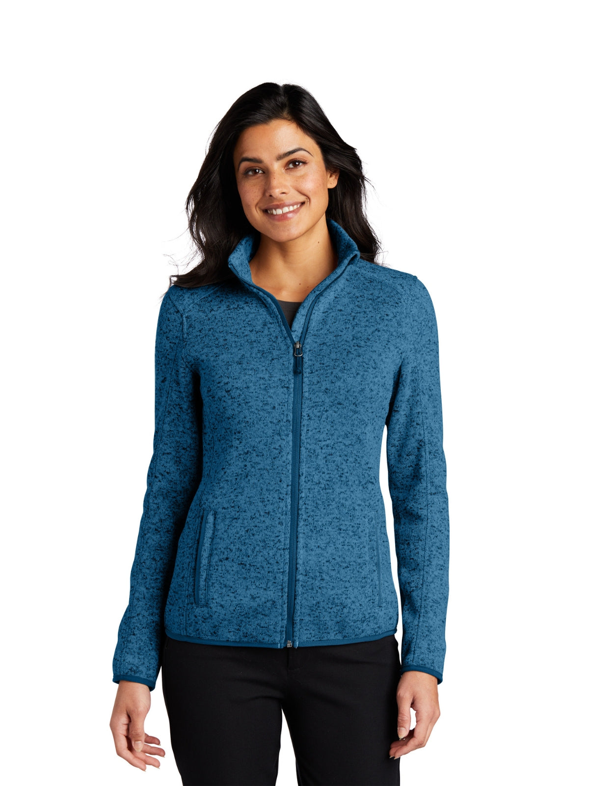 Women's Fleece Jacket - L232 - Medium Blue Heather
