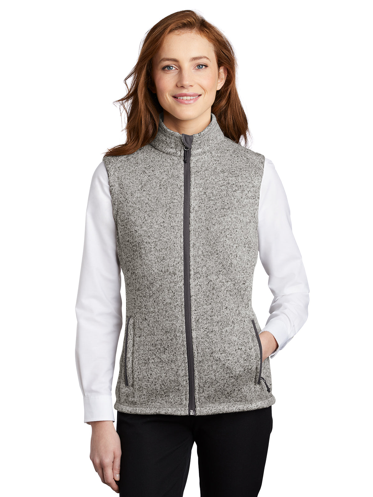 Women's Fleece Vest - L236 - Grey Heather
