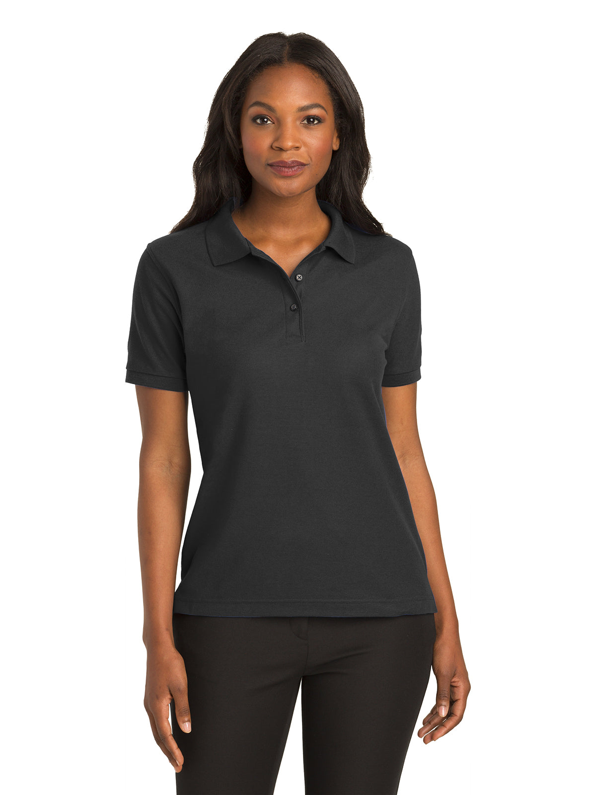 Women's Silk Touch Polo Shirt - L500 - Black