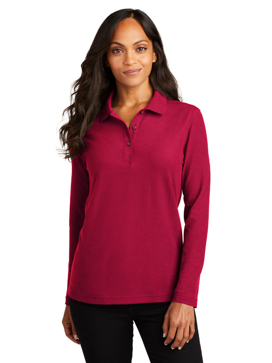 Women's Long Sleeve Polo - L500LS - Red