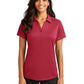 Women's Pocketless Jacquard Polo - L569 - Rich Red