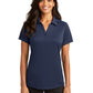Women's Pocketless Jacquard Polo - L569 - True Navy