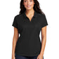 Women's Pinpoint Mesh Zip Polo Shirt - L580 - Black