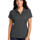 Women's Pinpoint Mesh Zip Polo Shirt - L580 - Battleship Grey