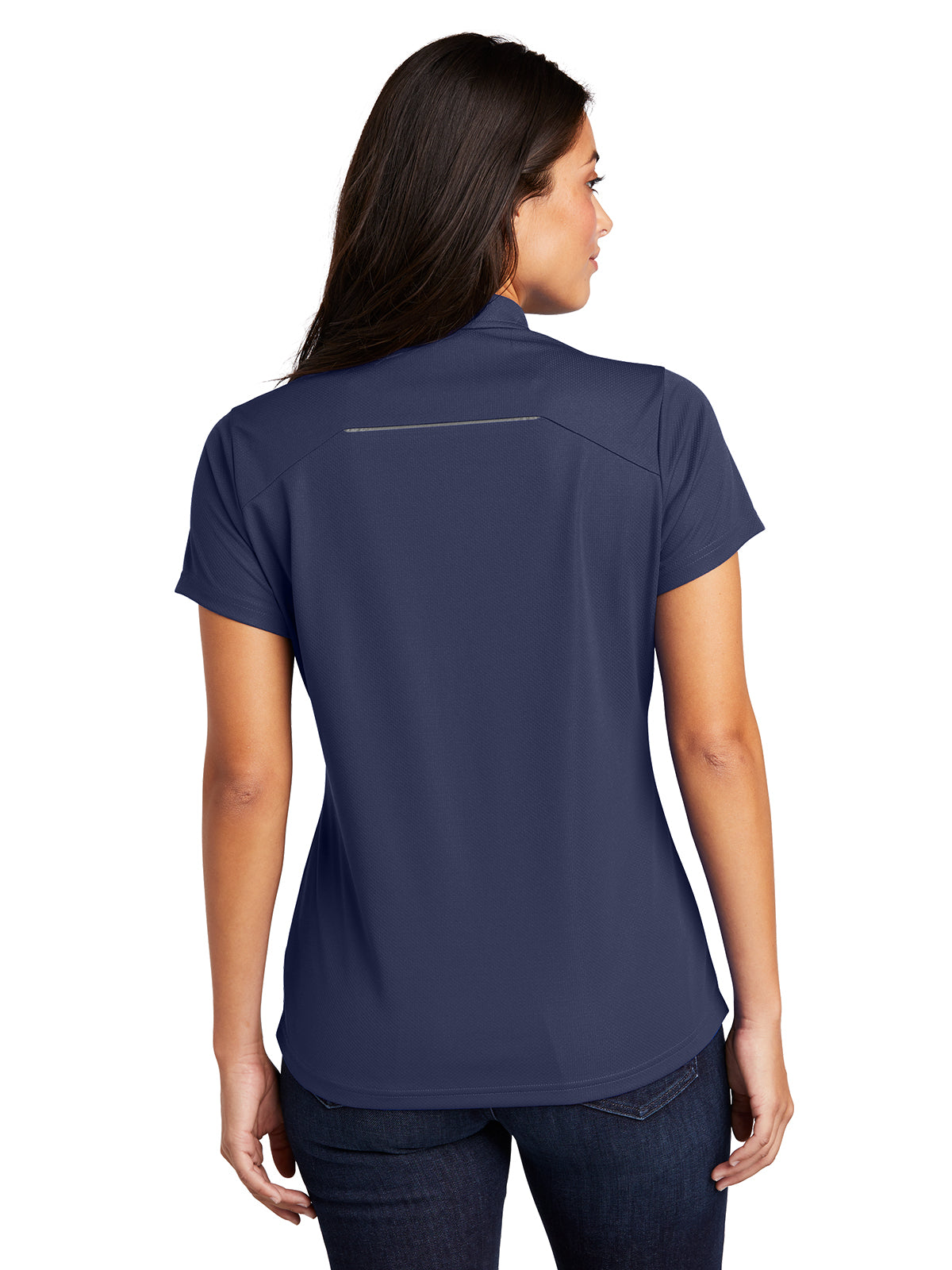 Women's Pinpoint Mesh Zip Polo Shirt