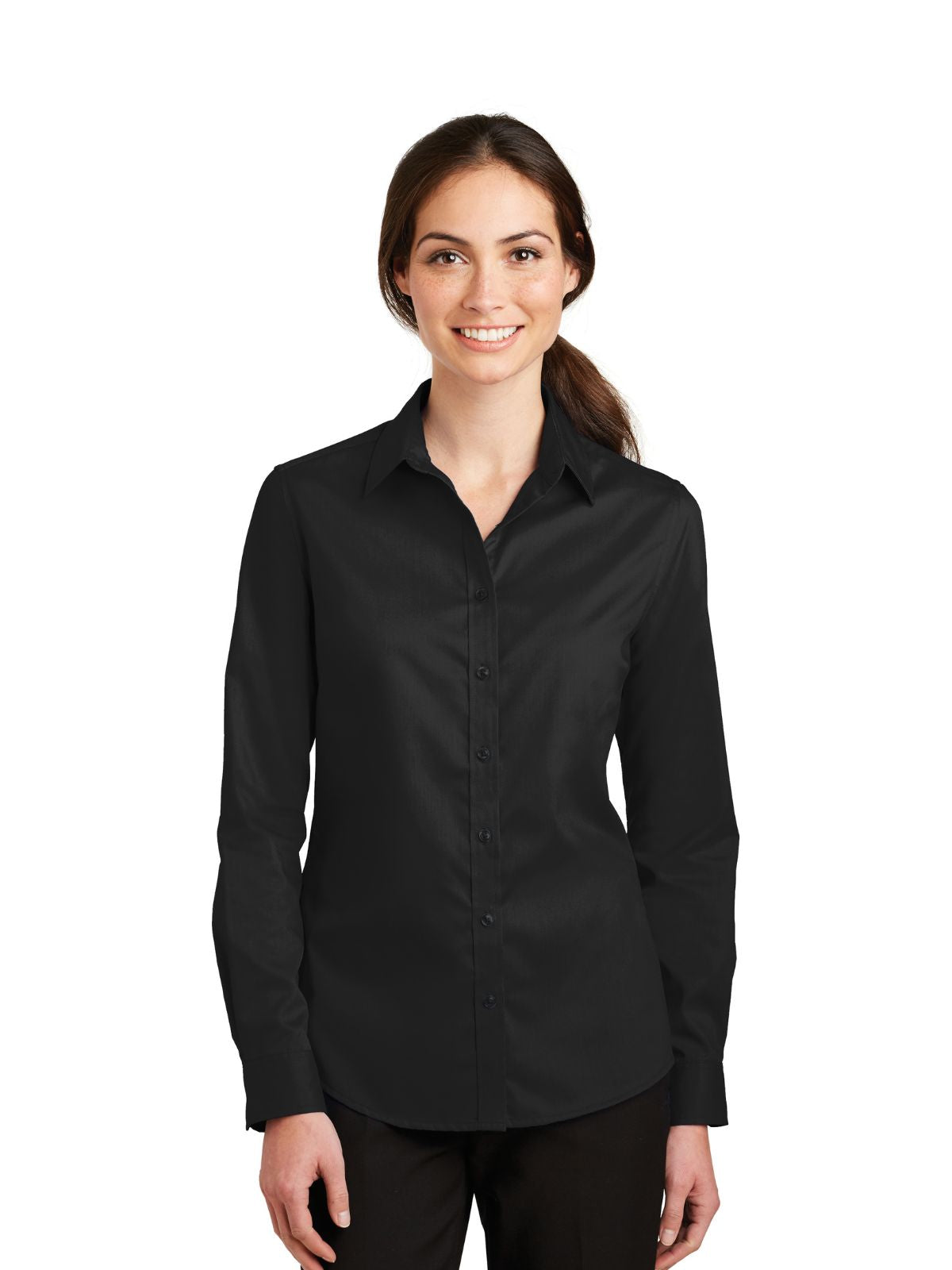 Women's Twill Shirt - L663 - Black