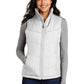 Women's Puffy Vest - L709 - White/ Dark Slate