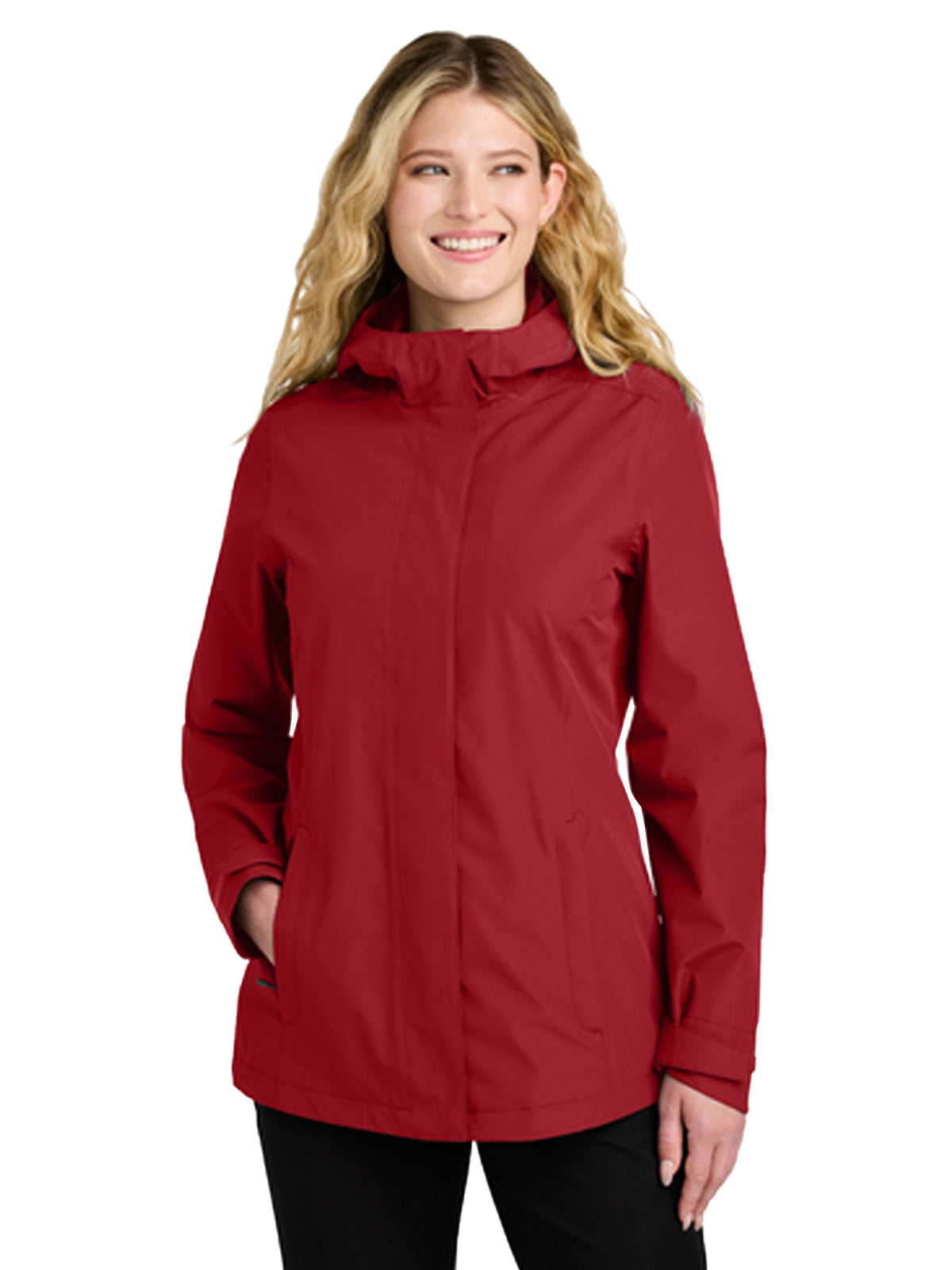 Women's 2-Pocket Rain Jacket - L714 - Rich Red