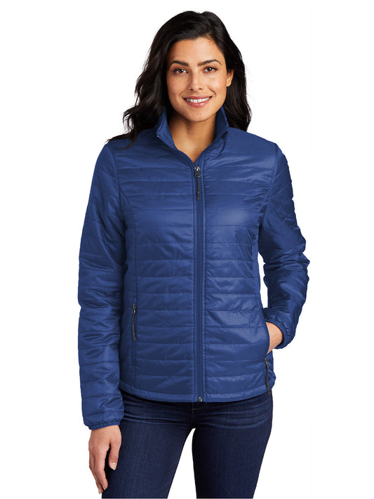 Women's Packable Puffy Jacket - L850 - Cobalt Blue