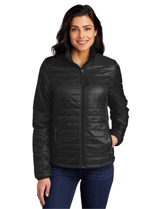 Women's Packable Puffy Jacket - L850 - Deep Black