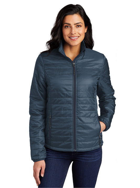 Women's Packable Puffy Jacket - L850 - Regatta Blue/River Blue Navy