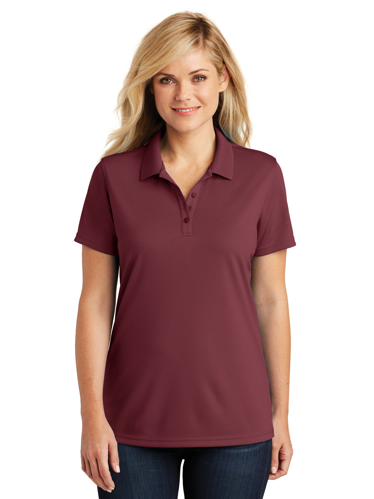 Women's Dry Zone Polo - LK110 - Burgundy