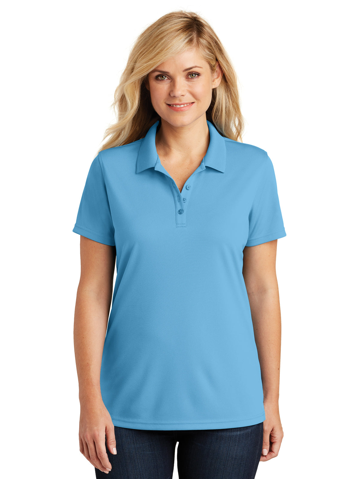 Women's Dry Zone Polo - LK110 - Carolina Blue
