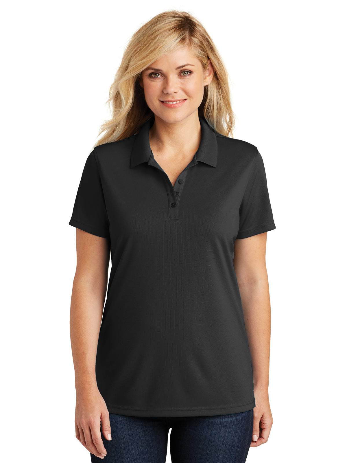 Women's Dry Zone Polo - LK110 - Deep Black