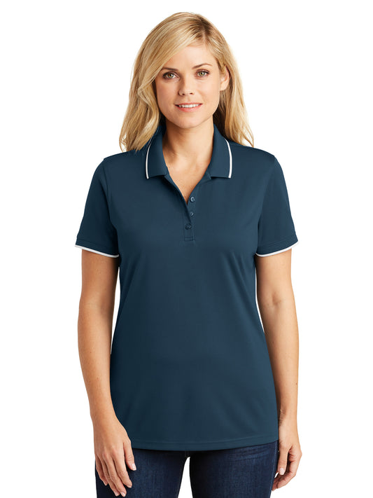 Women's Dry Zone Polo - LK111 - River Blue Navy/White