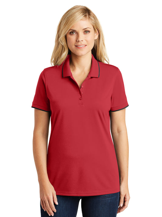 Women's Dry Zone Polo - LK111 - Rich Red/Deep Black