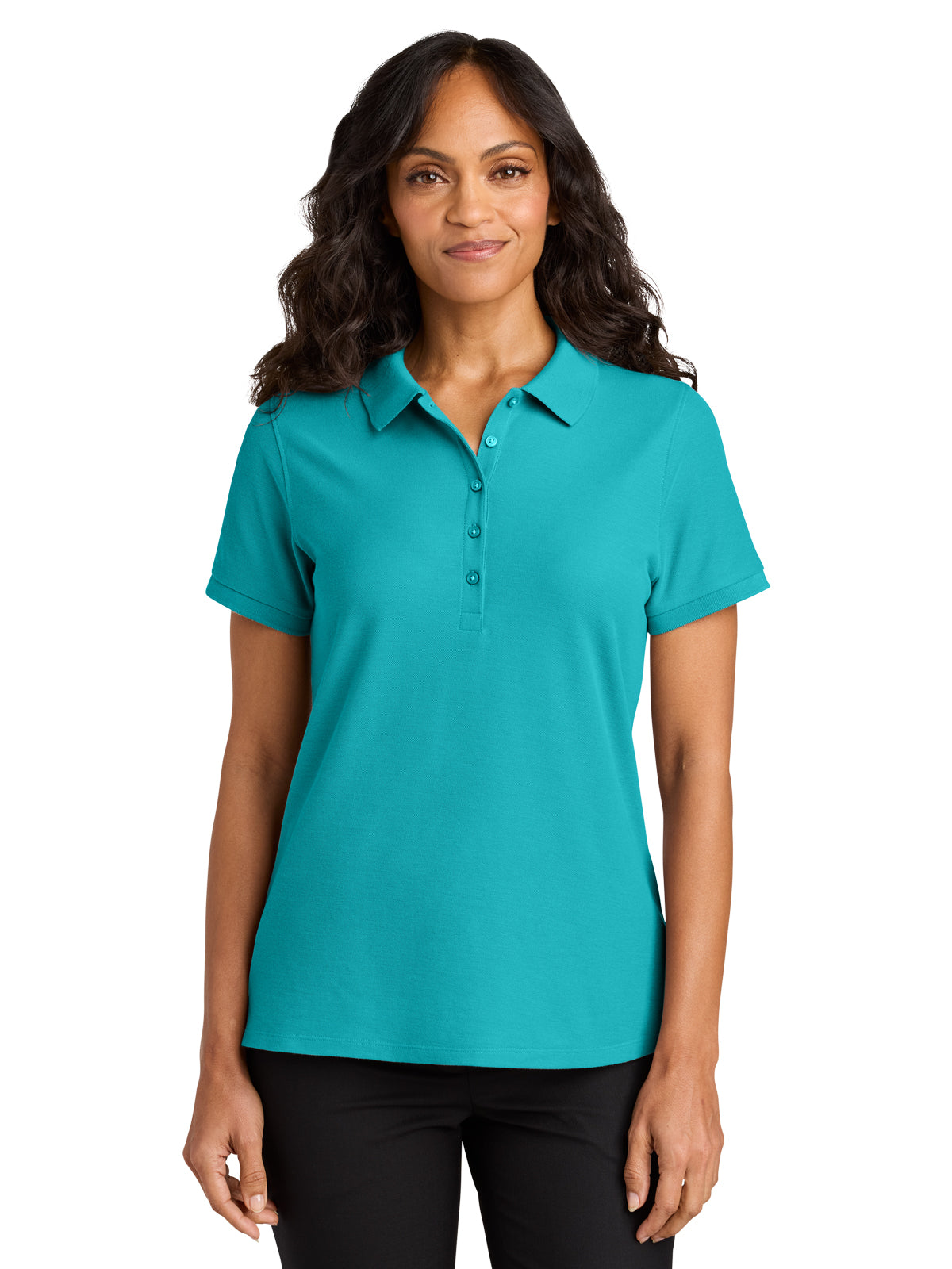 Women's Pocketless Wearever Signature Polo - LK200 - Aquamarine
