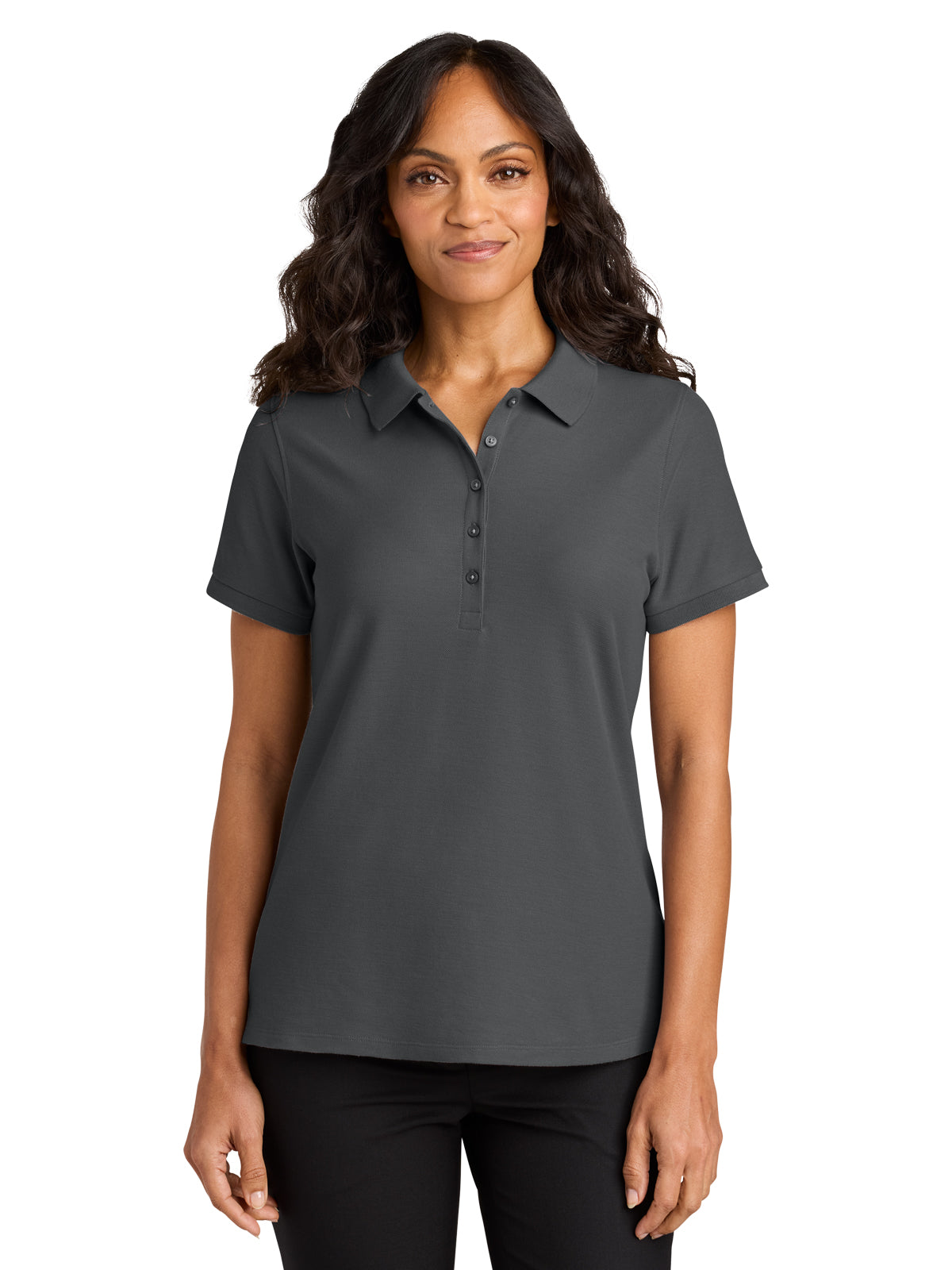 Women's Pocketless Wearever Signature Polo - LK200 - Storm Grey