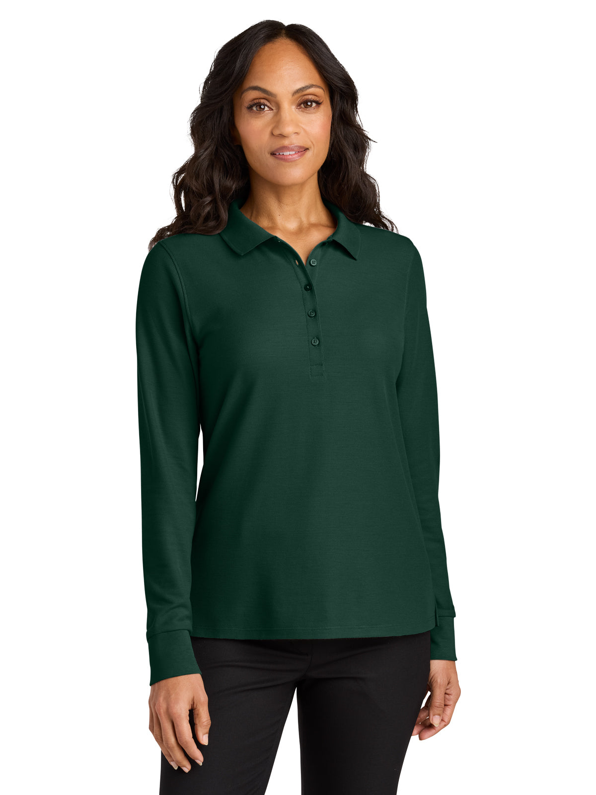 Women’s Wearever Signature Pique Long Sleeve Polo - LK200LS - Dark Green