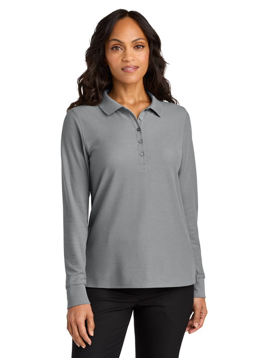 Women’s Wearever Signature Pique Long Sleeve Polo - LK200LS - Gusty Grey