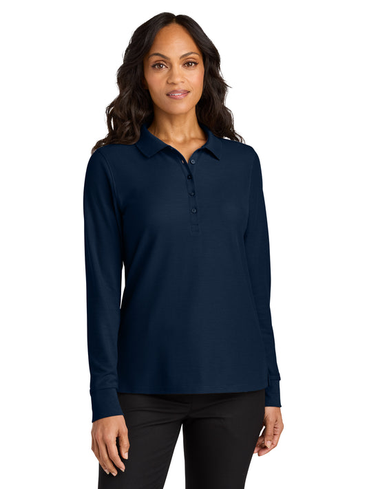 Women’s Wearever Signature Pique Long Sleeve Polo - LK200LS - River Blue Navy