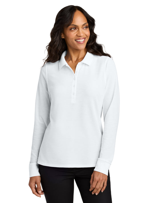 Women’s Wearever Signature Pique Long Sleeve Polo - LK200LS - White