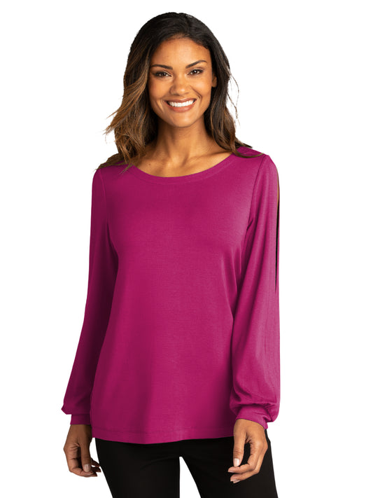 Women's Luxe Knit Jewel Neck Top