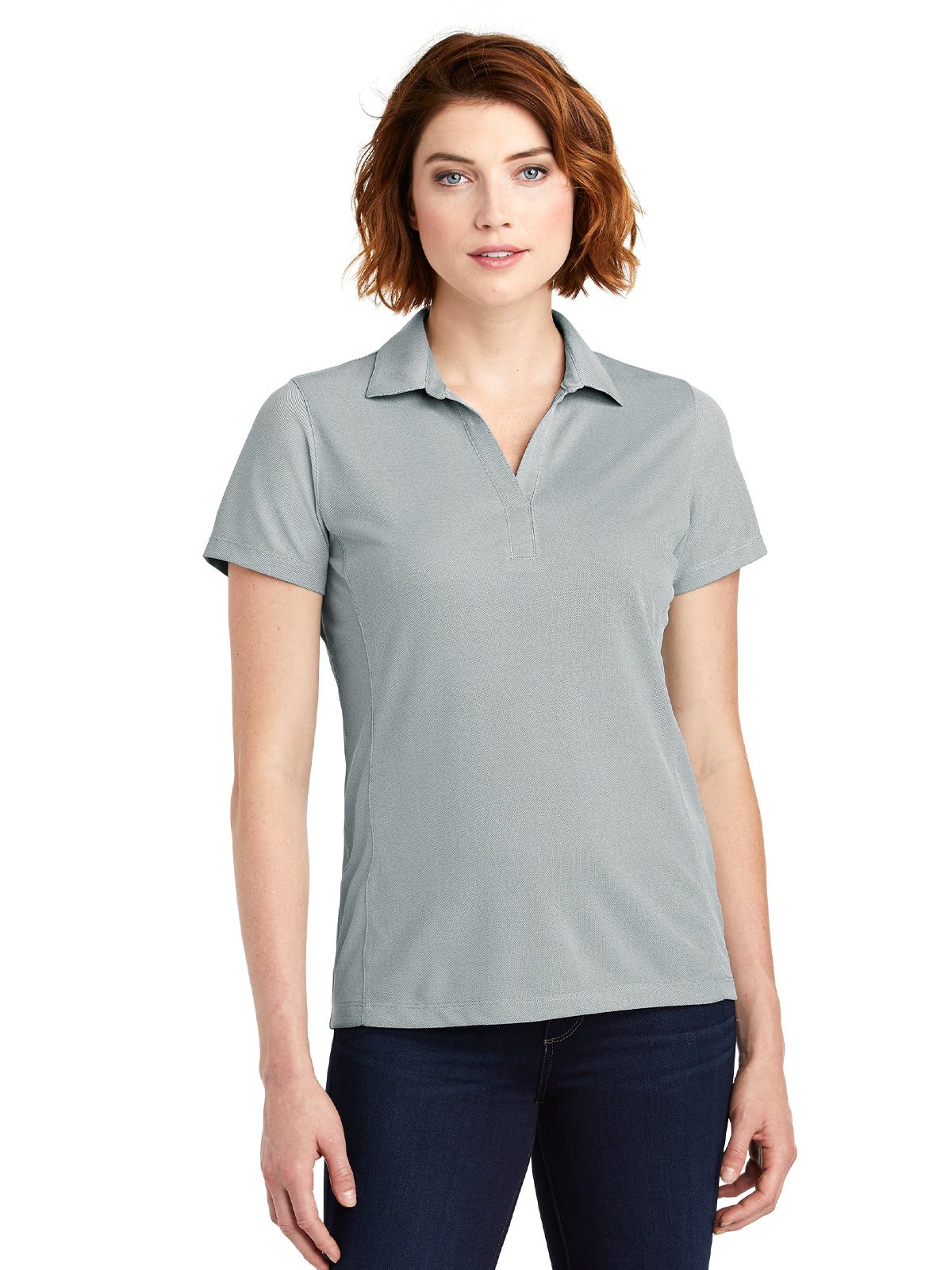 Women's Short Sleeve Polo - LK582 - Gusty Grey